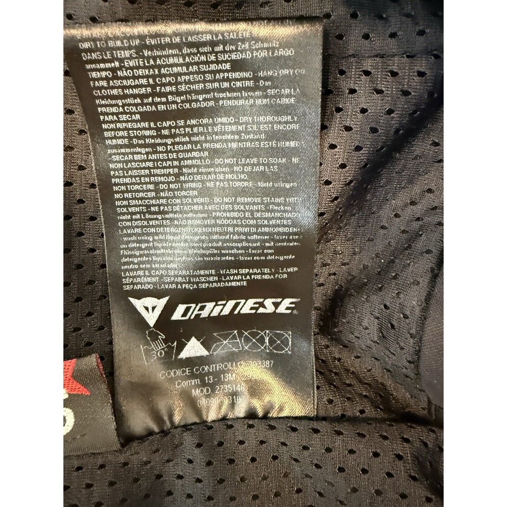 Dainese Codice Controllo Black Motorcycle Jacket Padded Armor Size 46 READ - Picture 11 of 16